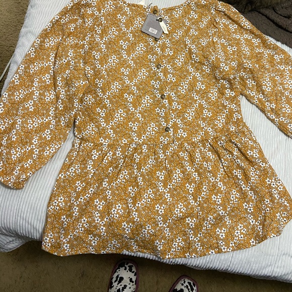 Matilda Jane Mustard and White Floral Top - Picture 4 of 5